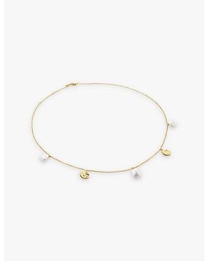 Monica Vinader Capri 18Ct-Plated Vermeil Sterling- And Keshi-Pearl Pendant Necklace - White
