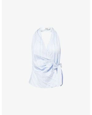 Jonathan Simkhai Bria Striped Woven Top - Blue