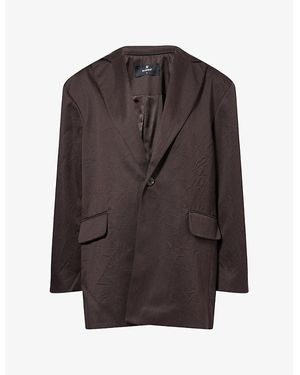 Represent Crimp Single-Breasted Woven Blazer - Brown
