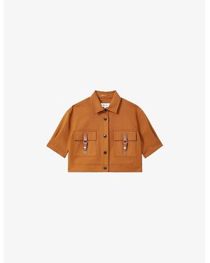 Reiss Mariane Cargo Cropped Top - Brown