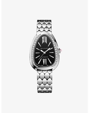 BVLGARI Serpenti Seduttori Diamond And Stainless- And Diamond Automatic Watch 34Mm - White