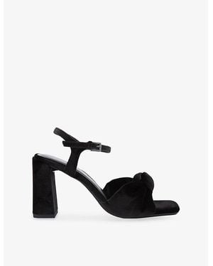KG by Kurt Geiger Signet Velvet Heeled Sandals - Black