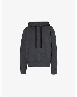 Jil Sander Carbon Padded Long-Sleeves Relaxed-Fit Wool-Blend Hoody - Black