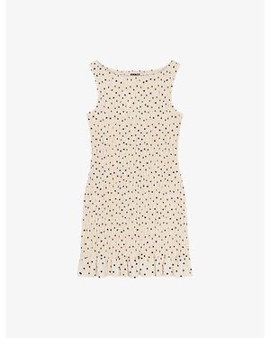 OMNES Luann Polka-Dot Cotton Mini Dress - Natural