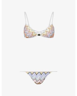 Missoni Zig-Zag Pattern Bikini Set - White