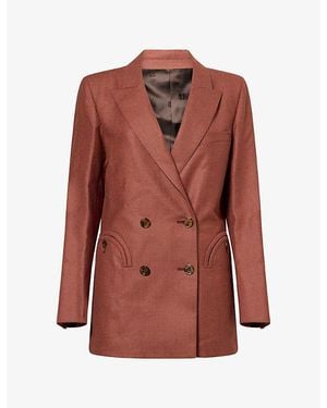 Blazé Milano Patea Everyday Double-Breasted Virgin Wool And Cashmere-Blend Blazer - Brown