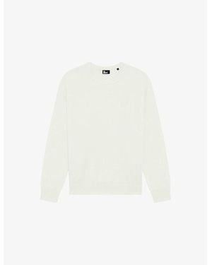 The Kooples Crewneck Regular-Fit Stretch Wool And Cotton-Blend Jumper - White