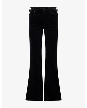 7 For All Mankind Mid-Rise Bootcut Cotton-Blend Pants - Black