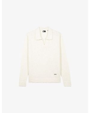 The Kooples Open-Collar Long-Sleeve Wool Jumper - White