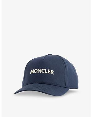 Moncler Logo-Embroidered Cotton Baseball Cap - Blue