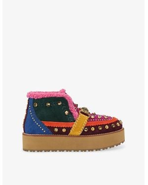 Kurt Geiger Mansion Cosy Embellished Suede Ankle Boots - Blue