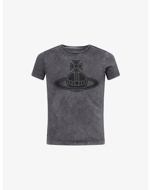 Vivienne Westwood Paris Orb Graphic-Print Cotton T-Shirt - Gray
