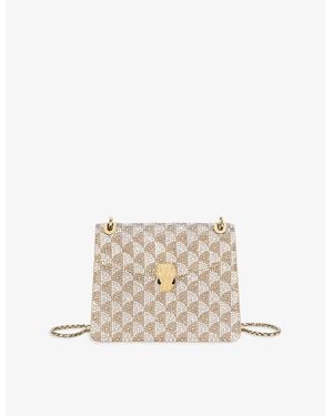 BVLGARI Serpenti Forever Day-To-Night Small Calla Crystal And Suede Shoulder Bag - Natural
