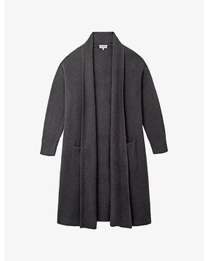 The White Company Longline Relaxed-Fit Cotton-Blend Cardigan - Black