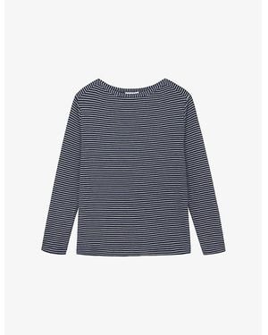 The White Company Slash-Neck Ribbed Modal And Cotton-Blend Top - Blue