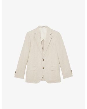 Reiss Atlantic Single-Breasted Linen Blazer - Natural