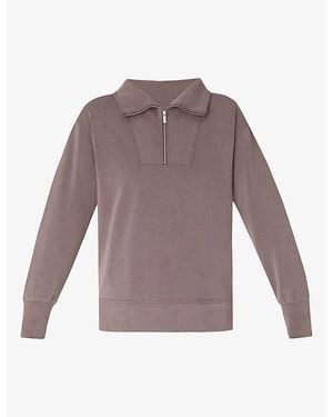 Sweaty Betty Half-Zip Longline Jersey Sweatshirt - Purple