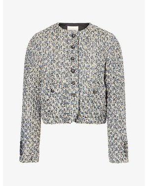 ME+EM Boxy-Fit Cropped Woven Jacket - Gray