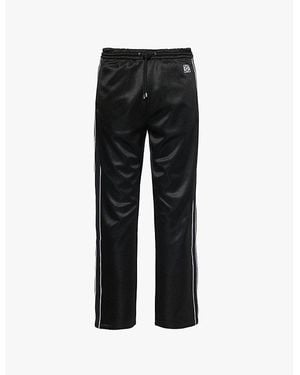 Loewe Striped-Panel Straight-Leg Relaxed-Fit Woven-Blend Jogging Bottoms - Black