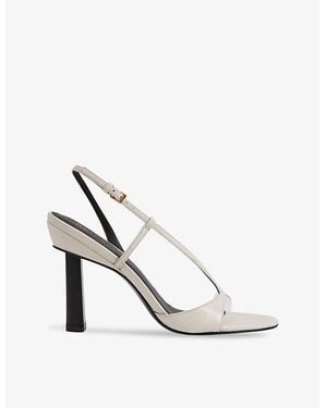 Reiss Joy Strap Leather Sandals - White