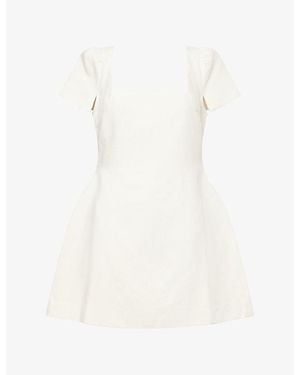 Odd Muse Square-Neck Woven Mini Dress - White