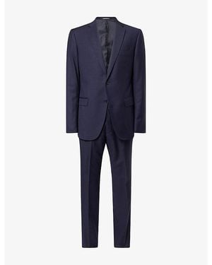 Emporio Armani Single-Breasted Notch-Lapel Wool Suit - Blue