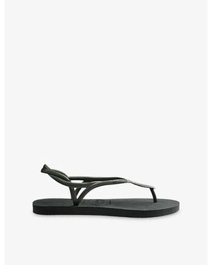 Havaianas Luna Point Rubber Flip Flops - Black