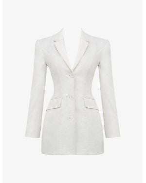 House Of Cb Amia Woven Blazer Mini Dress - White