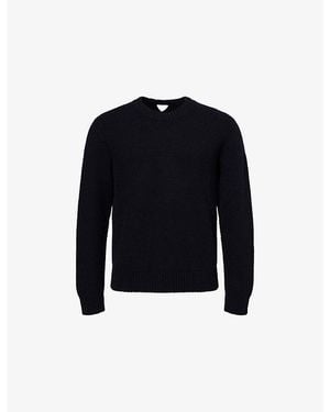 Bottega Veneta Intrecciato Waffle-Knit Cashmere Jumper - Blue