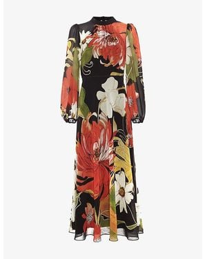 Phase Eight Petite Eve Floral Woven Maxi Dress - Red