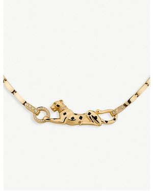 Cartier Panthère De 18Ct- Diamond, Tsavorite Garnet, Lacquer And Onyx Necklace - Metallic