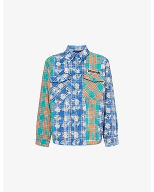 BBCICECREAM Diamond Checker Flannel Shirt - Blue