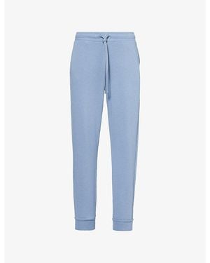 Derek Rose Mid-Rise Tapered-Leg Cotton-Blend Jogging Bottoms - Blue