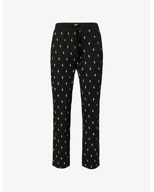 Polo Ralph Lauren Logo-Print Tapered Cotton-Jersey Jogging Bottoms - Black