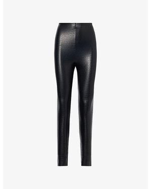 Commando Animal-Print Faux Leather Leggings - Blue