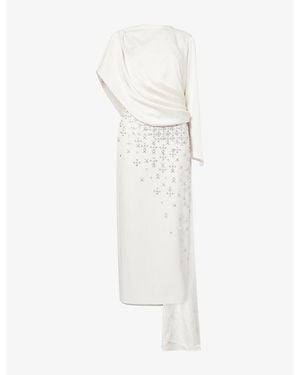 Sabina Bilenko Isabella Sequin-Embellished Crepe Maxi Dress - White