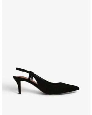 Kurt Geiger Belgravia Sling-Back Suede Heeled Courts - Black