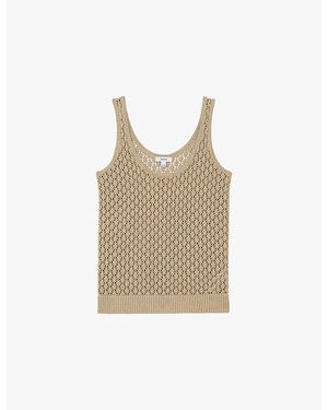 Reiss Colette Knitted Linen Vest - Natural
