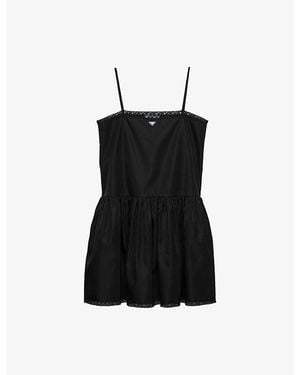 Prada Lace-Trim Re-Nylon Mini Dress - Black
