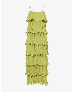 Pretty Lavish Kaelie Plisse Woven Maxi Dress - Green