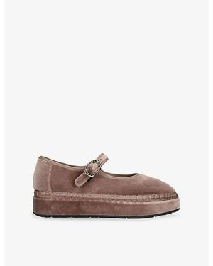 Flabelus Double Alcmena Cotton-Velvet Ballet Flats - Brown