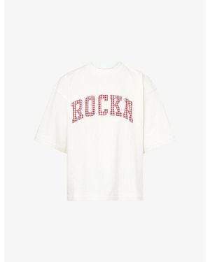 Ru & Rocka Oversized Gingham Cotton T-Shirt - Pink