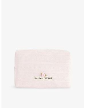 THE NAP CO X Ru & Rocka Embroidered Cotton Make-Up Bag - Pink