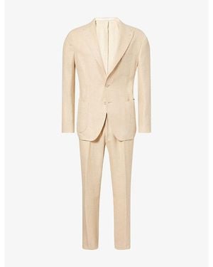 Eleventy Zegna Linen-Silk Drawstring Suit - Natural