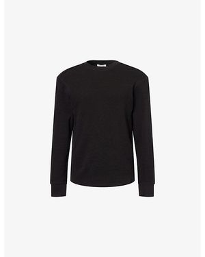 Entire studios Thermal Textured Long-Sleeve Cotton Top - Black