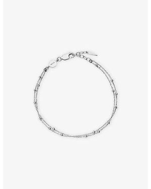 Missoma Beaded Sterling- Double Chain Bracelet - White