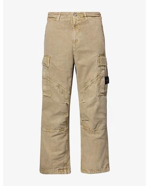 Stone Island Mineral Dyed Panama Cotton-Blend Cargo Pants - Natural