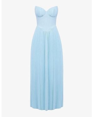 House Of Cb Marcella Pleated Woven Maxi Dress - Blue