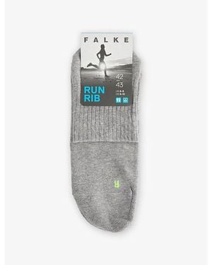 FALKE Run Rib Cotton-Blend Socks - Grey