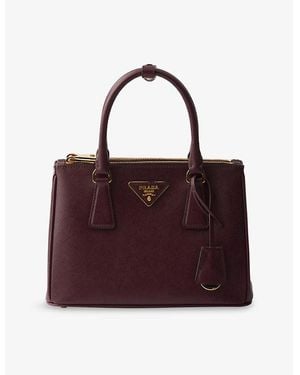 Prada Galleria Small Saffiano-Leather Tote Bag - Red